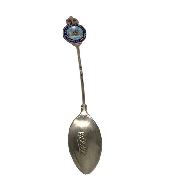 Sterling Silver Souvenir Spoon La Nouvelle Eglise Ste-Anne De Beaupre Canada - Picture 2 of 9